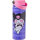 Silver Buffalo Sanrio Hello Kitty and Friends Featuring Kuromi Stainless Steel Water Bottle with Swivel Handle, 20 Ounces
