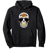 Sugar Skull with Sunglasses Day of the Dead Pullover Hoodie