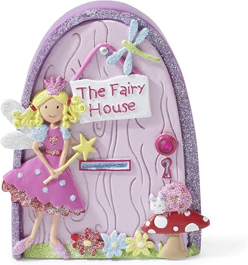 Kids 'The Fairy House' Magical Fairy Door (Glittery Hand Painted Skirting Board / Wall / Door Ornament) Lucy Locket
