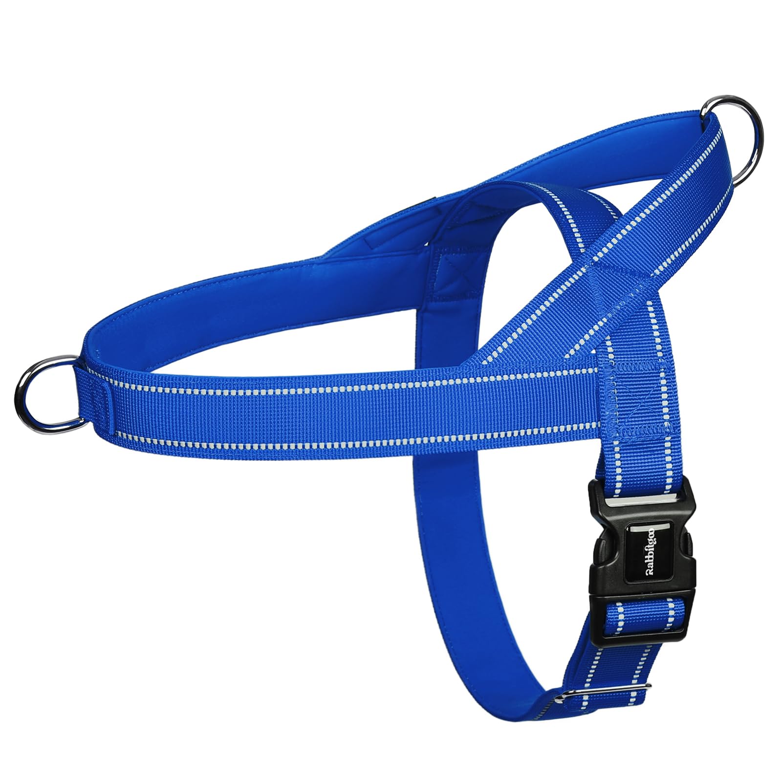 Photo 1 of rabbitgoo Dog Harness No Pull, Quick Fit for Small Dogs with Soft Padded Handle, Chest Adjustable Reflective Pet Vest, No Choke Escape Proof for Walking Training, Blue S