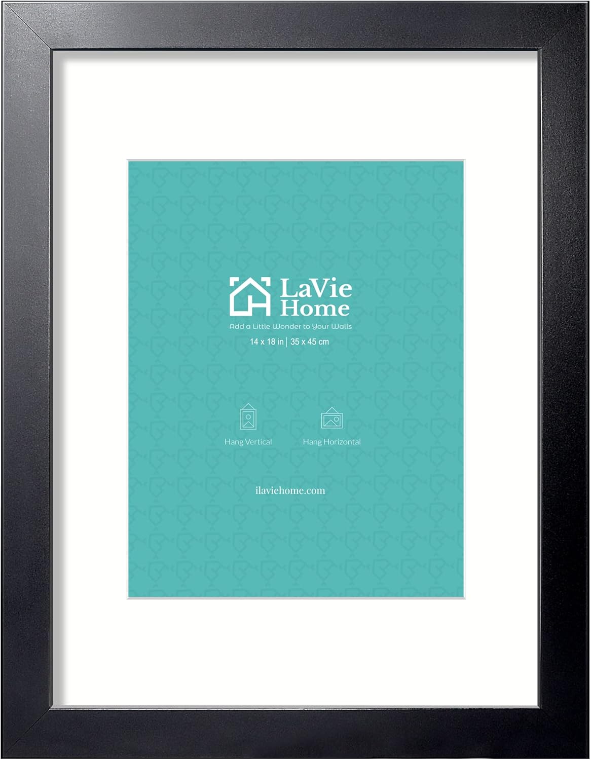 Photo Albums, Frames & Accessories - LaVie Home 14x18 Picture Frame Black Poster Frame,Display Pictures 12x16 with Mat or 14x18 Without Mat, Stable and Sturdy Frame and Polished Plexiglass, Horizontal and Vertical Format of The Walls