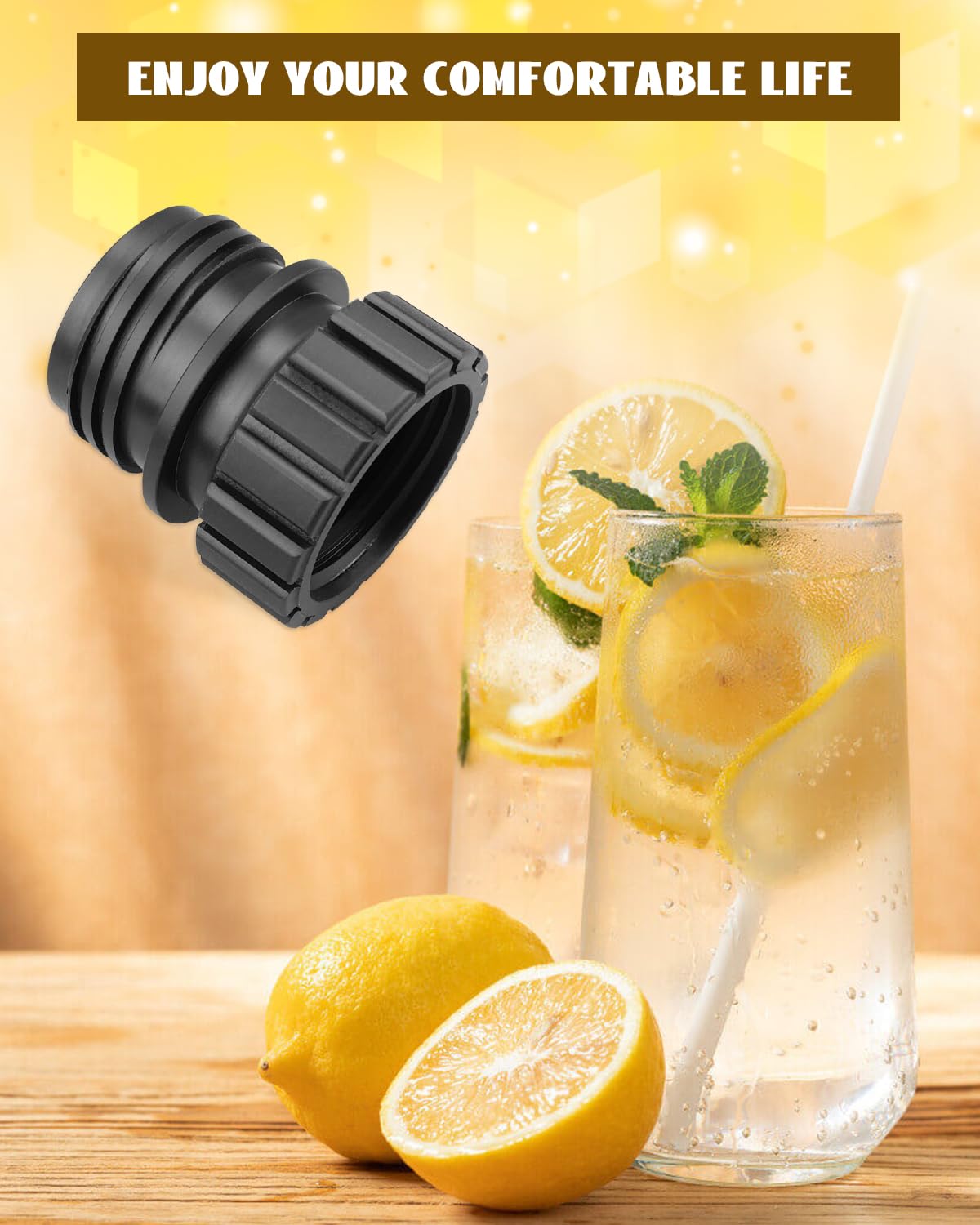 Soda Bottle Adapter Fit for Terra Soda Steam Maker and Crystal Glass Bottle 0.7L, Glass Bottles Quick Connect Adapter