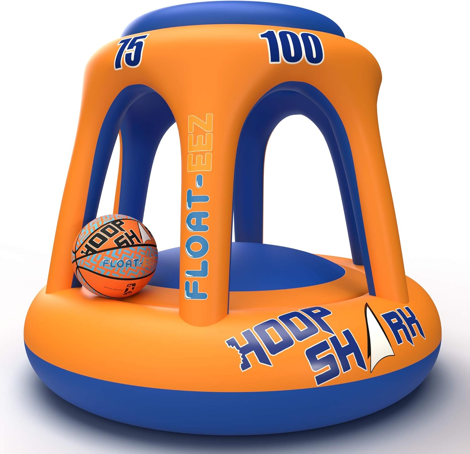 Swimming Pool Basketball Hoop Set by Hoop Shark - Orange/Blue 2020 Edition - Inflatable Hoop with Ball Included - Perfect for Competitive Water Play and Trick Shots - Ultimate Summer Toy: Toys & Games