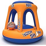 Swimming Pool Basketball Hoop Set by Hoop Shark - Orange/Blue 2020 Edition - Inflatable Hoop with Ball Included - Perfect for
