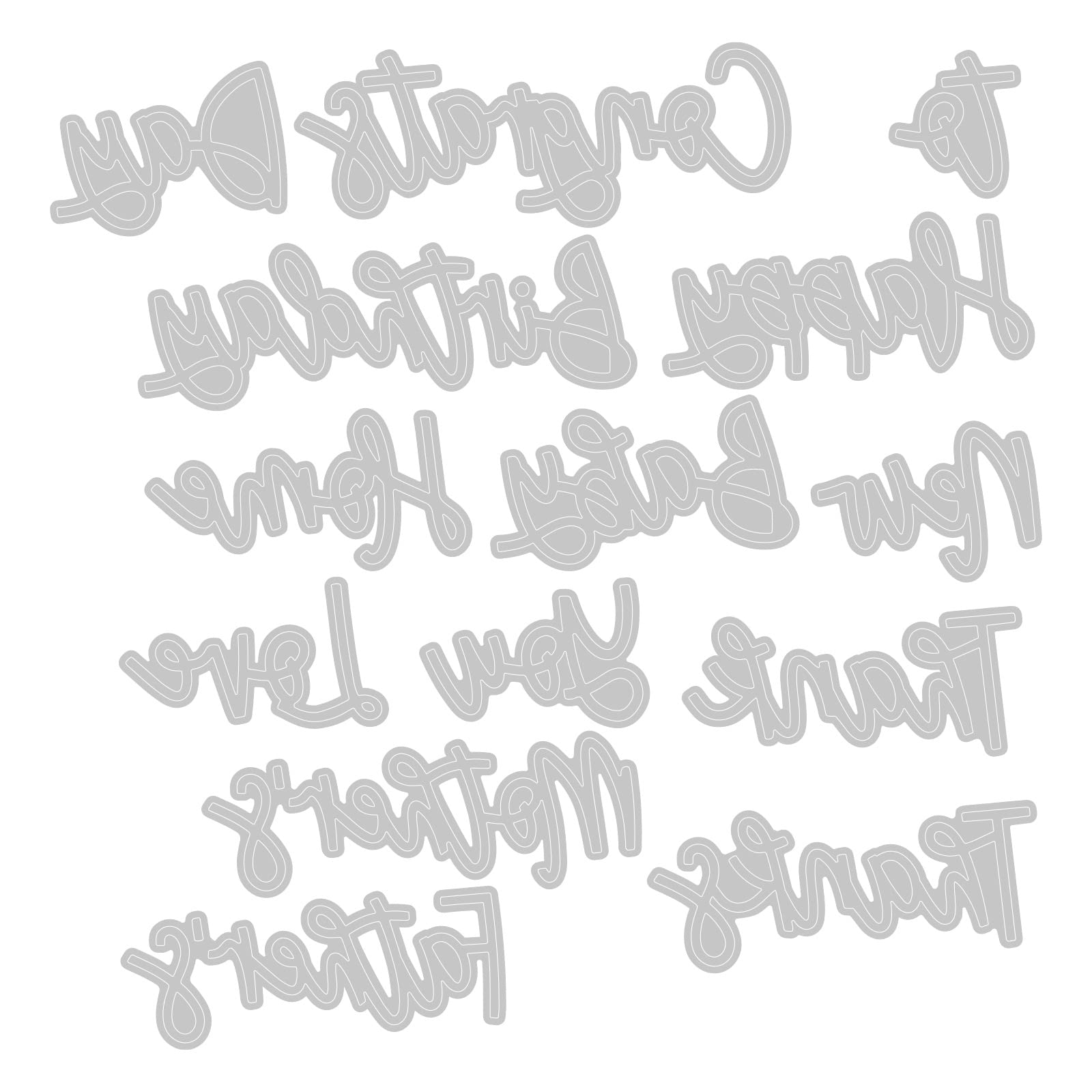 Sizzix Thinlits Set 14PK Variety Sentiments by Lisa Jones | 666131 | Metal Cutting Die for Cardmaking, Scrapbooking, Papercraft and More, White, OS