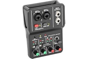 Mixer, Console, USB, 2-Channel Audio Mixer, 48V Power Compact Mixing Console, for Music Recording, Home Karaoke, Internet Kar