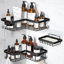 YASONIC Corner Adhesive Shower Caddy, with Soap
