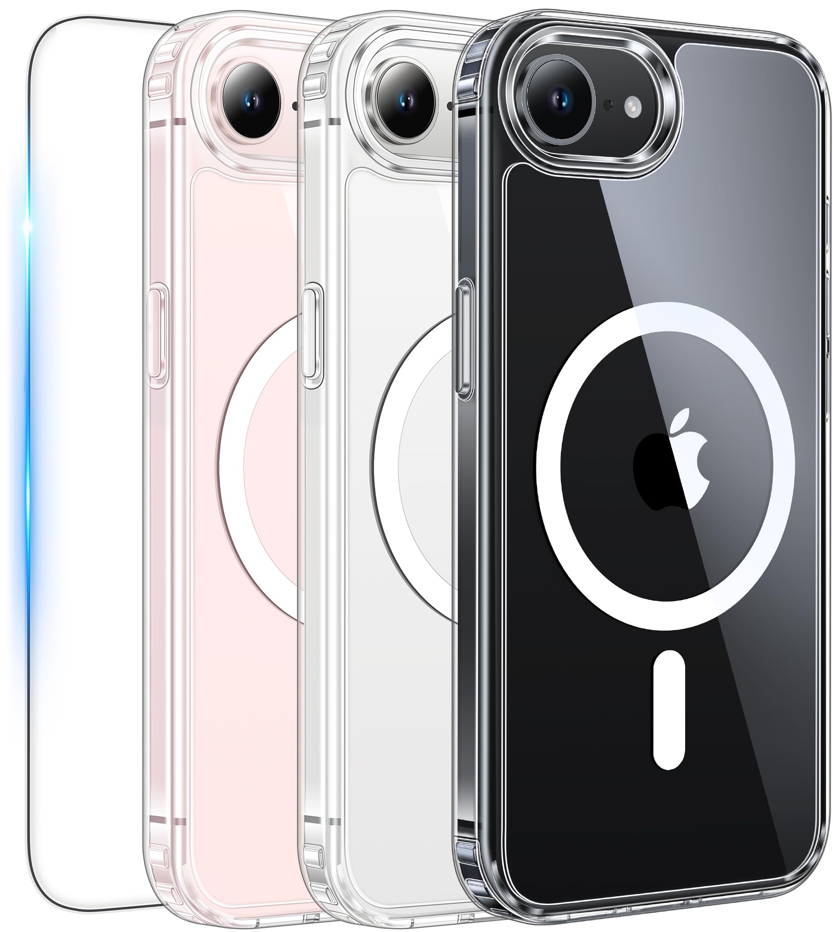 Photo 1 of FNTCASE for iPhone 17e & iPhone 16e Case Clear: Magnetic Cases with 1 Pack Screen Protector Compatible with Magsafe Anti Yellowing Shockproof Protective Transparent Cell Phone Cover (A-Clear)