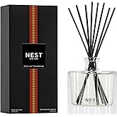 NEST New York Reed Diffuser, Sicilian Tangerine - 5.9 fl oz - Fragrance for Up to 90 Days - Reusable, Refillable Glass Holder - Includes 8 All-Natural Reed Sticks - Flame Free