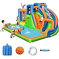 BOUNTECH Inflatable Water Slide, 16x12FT Kids Giant Bounce House Combo for Outdoor w/Dual Climbing Walls for Racing Fun, Blow up Water Slide Inflatables for Big Kids Backyard Party Gifts