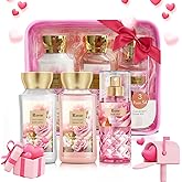 Bodybeau Portable Bath and Body Care Travel Set for Women & Girls, Rose 3PCS Set - Shower Gel, Body Lotion, Body Mist, Personal Body Care Gift Set for Birthday Mother's Valentine's Day Gifts for Her