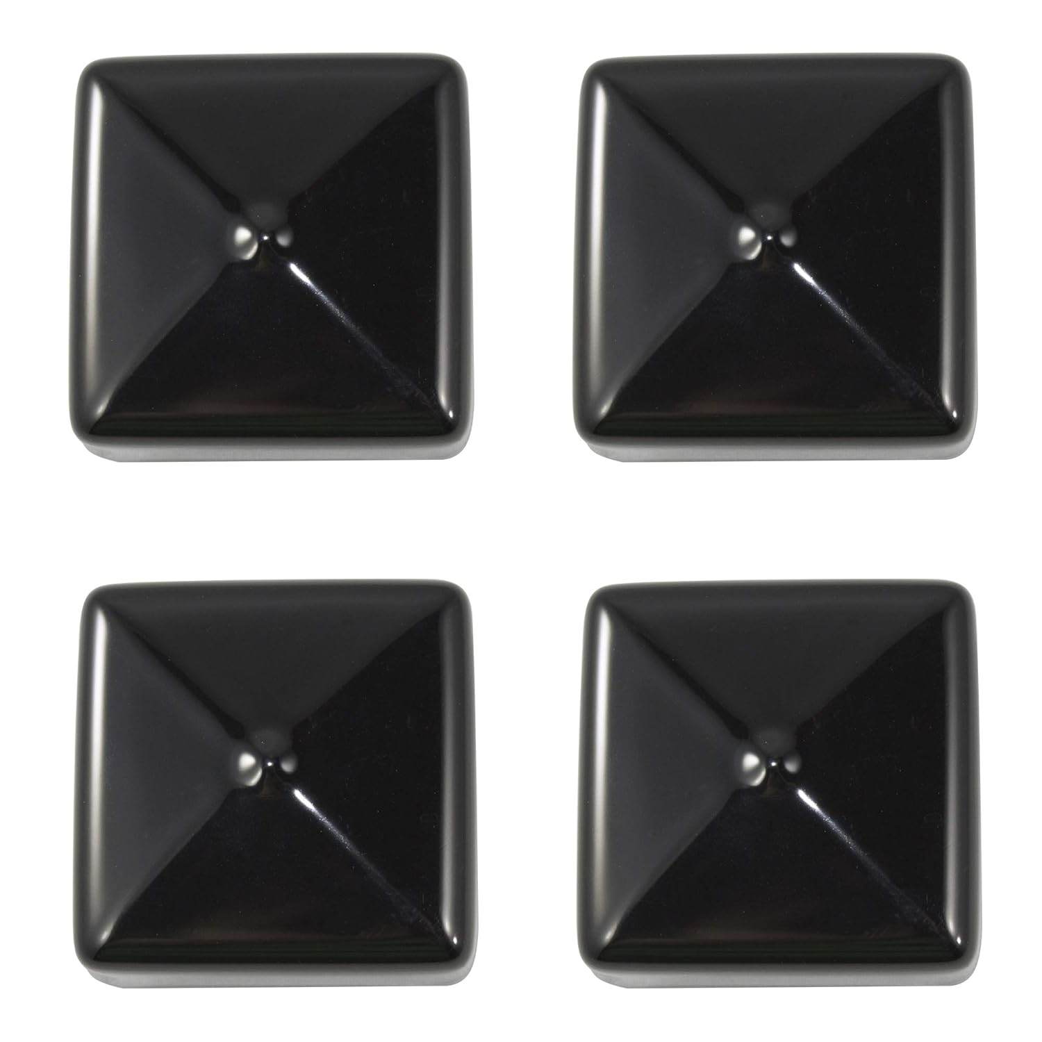 B Prescott Plastics 2 Inch Square Black Vinyl End Cap Pack of 10 Caps Flexible Pipe Post Rubber