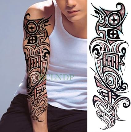 7pcs Imperméable Autocollant De Tatouage Totem Géométrie