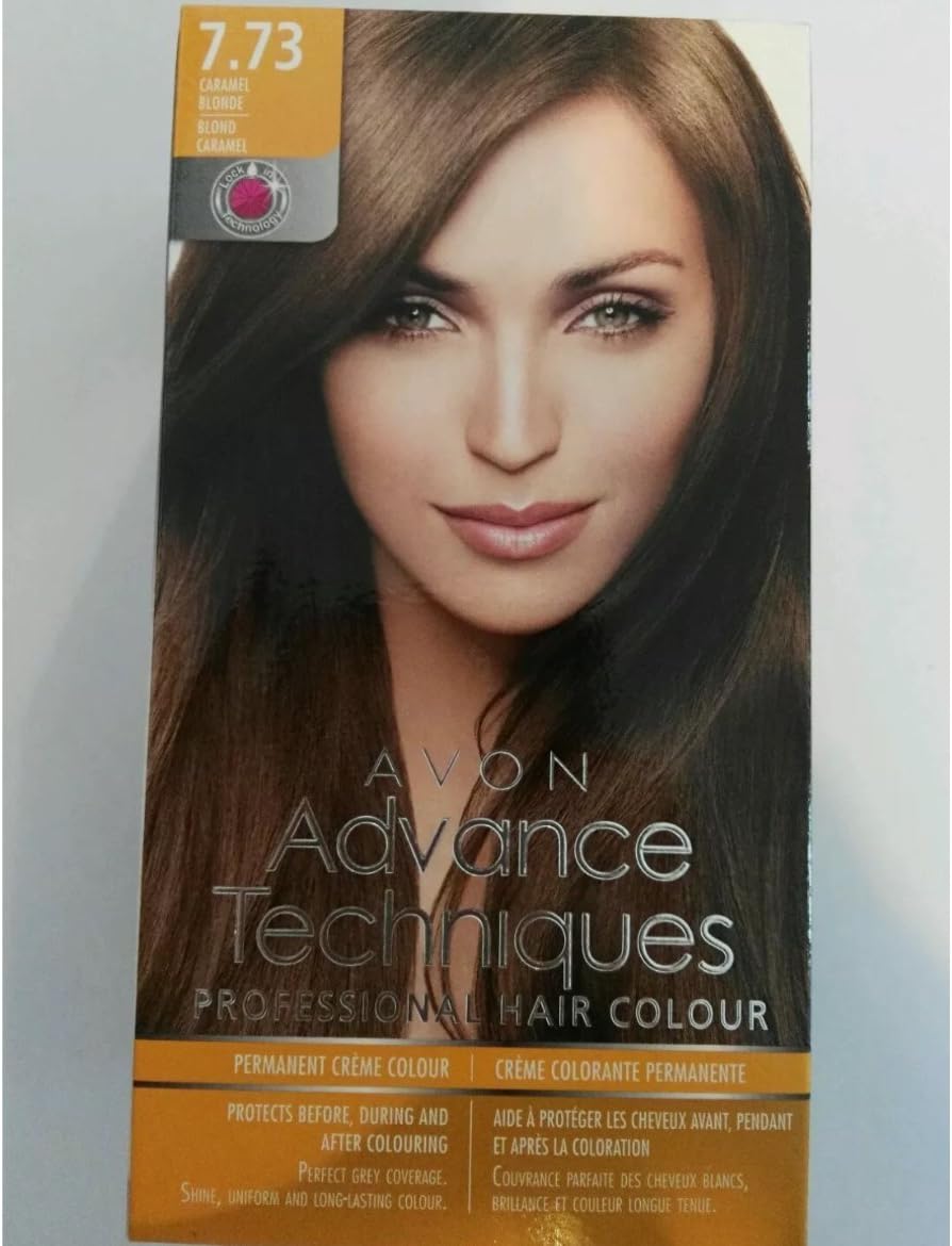 3 x Avon Advance Techniques pelo color/tinte 7.73 caramelo Rubio