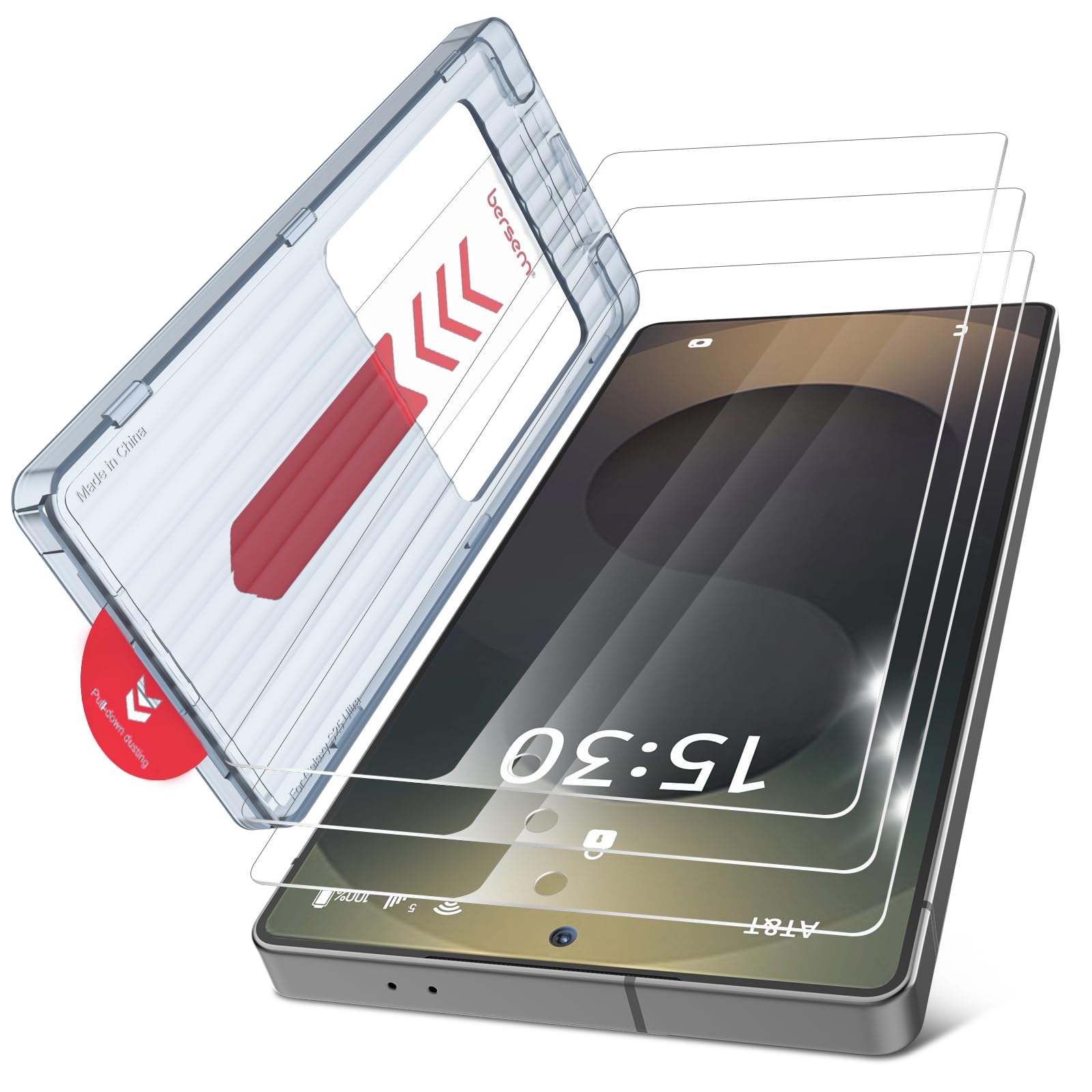 Photo 1 of ***Factory seal***
bersem 3 Pack for Samsung Galaxy S25 Ultra Screen Protector + 1 Pack Camera Lens Protector, 9H+ Tempered Glass Film with Customized Installation Tray, Military Grade Shatterproof, HD Clear