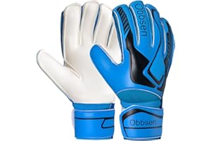 OBBSEN Soccer Goalie Gloves with Finger Spines, Soccer Goalkeeper Gloves for Kids, Youth&Adult , Strong Grip Anti-Slip Latex Palm Breathable Goalkeeping Gloves with Finger Protection, Men/Women/Boys/Girls