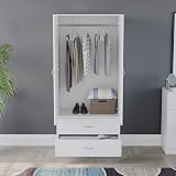 Vida Designs Riano Wardrobe 2 Door 2 Drawer White 170H x 76W x 53D view 3