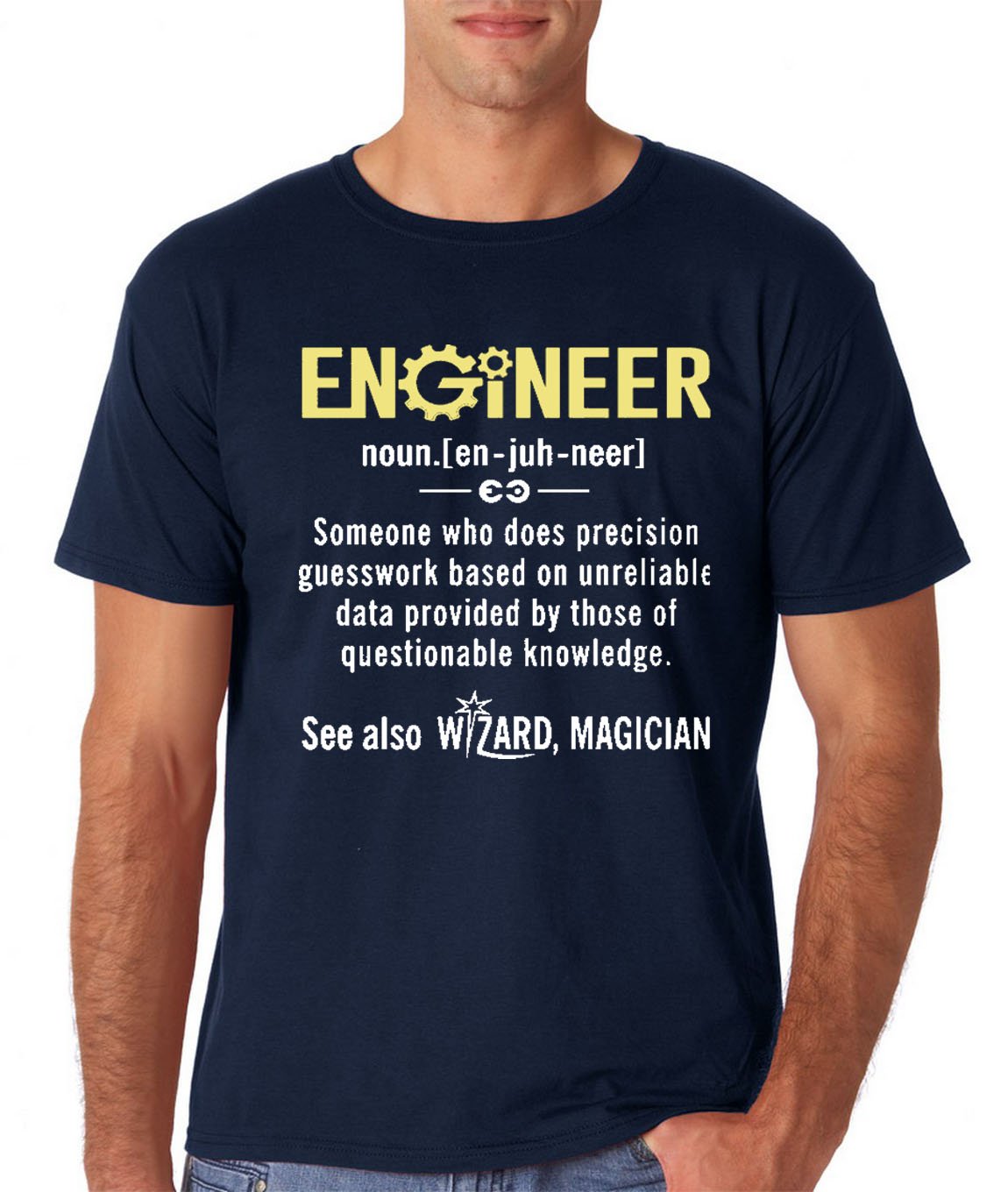AW FashionsEngineer - Funny Engineer Meaning - Funny Definition Nerdy Science Geek Men's T-Shirt