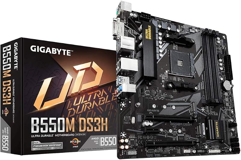 Gigabyte B550M DS3H Motherboard AM4 Ryzen 5000 DDR4 PCIe 4.0 M.2 GbE LAN USB 3.2