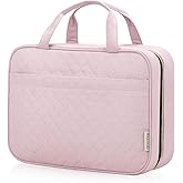 HXLGMD Travel Size Toiletry Bag for Women, Portable Cosmetic Bag with Hanging Hook, Travel Essentials Water-resistant Makeup Organizer for Accessories, Shampoo, Full-size Container, Toiletries