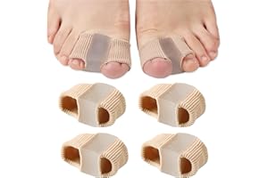 WHYCALON 4 Packs Bunion Corrector Toe Separators for Overlapping Toes Women & Men, Gel Toe Spacers Bunion Corrector with 2 Loops for Feet, Hammer Toe Straightener for Big Toe​
