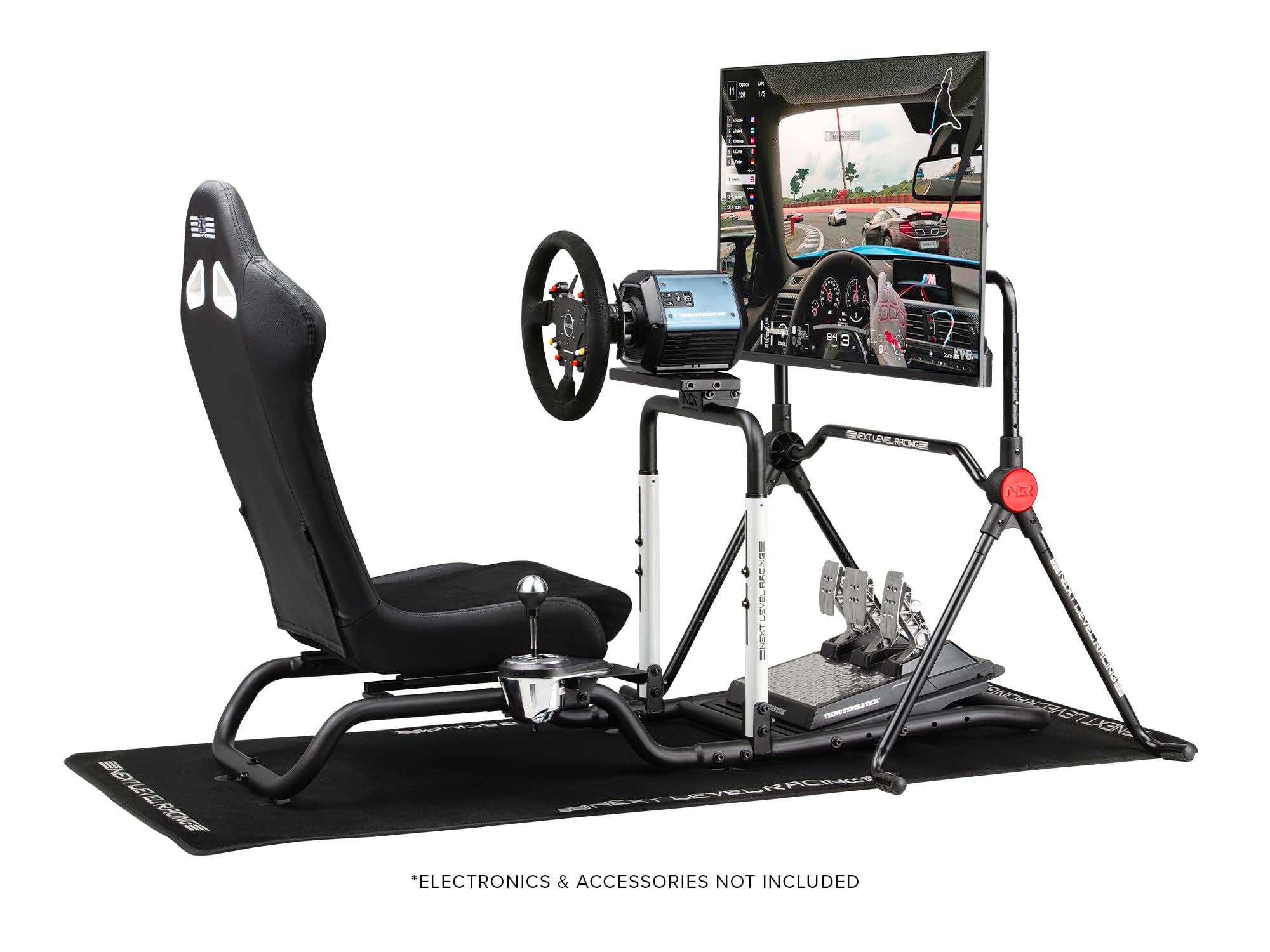Next Level Racing NLR-S042 Racing Simulator Victory Supports Up to 10 NmDD GT Style Racing Seats, Seat Slider, Left and Right Mountable Shifter Support