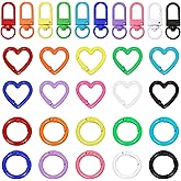 Tupalizy 30PCS Keychain Clip Set Swivel Lobster Claw Clasps Spring O Rings Heart Clips Snap Hooks for Key Chains Purse Bags Crochet Charms Jewelry Lanyards Accessories DIY Crafts Projects,10 Colors