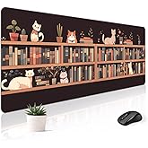 Stanoha Mousepad Desk Mat Gaming Large Keyboard Cute Office Desktop Computer Laptop Cat XXL Long Giant Big Kawaii Girly Pretty Modern Design for Women Girl Gamer Oversized Wide 30x12'' Mousepad