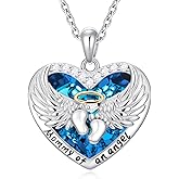 VNRIOW Miscarriage Necklace Loss of Pregnancy Necklace 925 Sterling Silver Mommy of an Angel Memorial Sympathy Jewelry Gift for Mom Mother Women