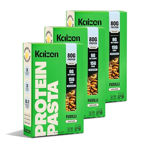 KAIZEN FUSILLI PROTEIN PASTA, 20G PROTEIN, LOW CARB...