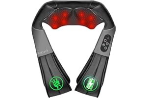 Nekteck Cordless Shiatsu Neck and Back Massager with Soothing Heat, Rechargeable Electric Deep Tissue 3D Kneading Massage Pillow for Shoulder Leg Body Muscle Pain Relief, 3 Speed Intensities
