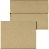 A1 Blank Grocer Brown Kraft Note Cards & Envelopes – Thick Flat Cards for Wedding and Birthday Invitations, Holiday Greetings, Postcards, All Occasions | 25 per Pack | NOT A Fold Over Card