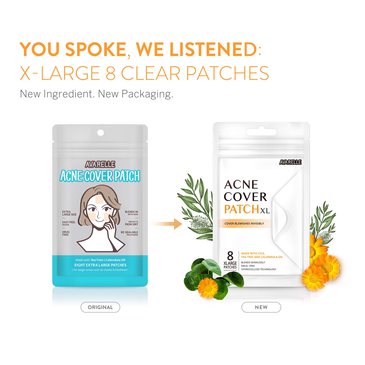 Acne Pimple Patch Absorbing Cover Blemish (XL Square / 8 PATCHES): Beauty