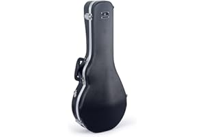 Crossrock CRA860MFBK ABS Molded F-Style Mandolin Hard Shell case-with Backpack Straps in Black