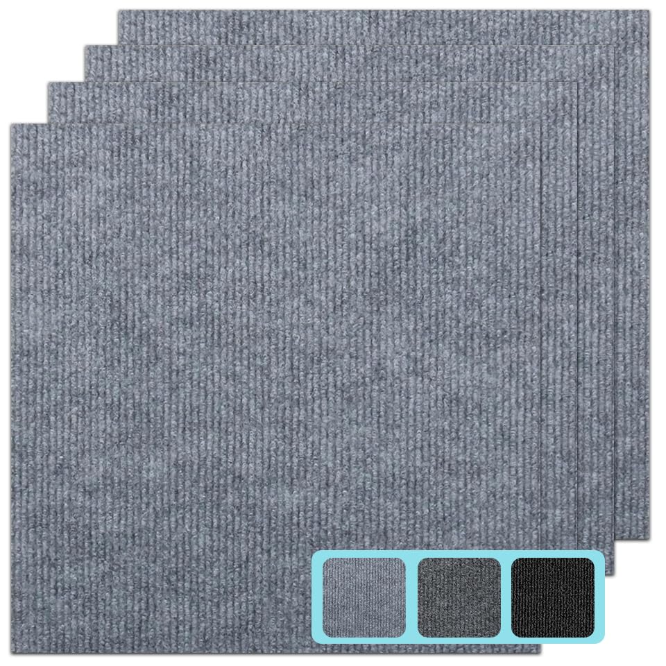 Photo 1 of 12” X 12” Self Adhesive Carpet Floor Tiles Anti-Slip Reusable Squares Peel and Stick Carpet Floor Tile Easy Install DIY for Bedroom Living Room (11pack)
