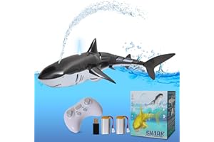 ByteX Remote Control Shark Toys for Boys Kids, 1:18 Scale High Simulation Shark for Pool, Electric RC Shark Fish Toys with Light & Spray Water Function for 6 7 8 9 Year olds Kid Boys Girls (Shark)