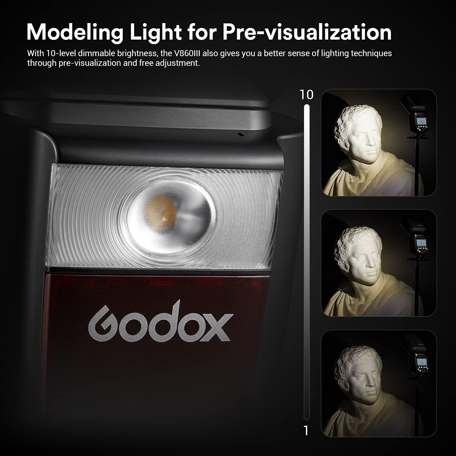 Godox V860III-N Camera Flash Speedlite Compatible for Nikon Camera, TTL On-Camera Flash Speedlight with Rechargeable Battery, 2.4G 1/8000s High-Speed Sync, 10 Levels LED Modeling Light