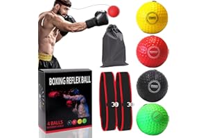 Zomhaos Boxing Reflex Ball Headband Set, Boxing Equipment, Include 4 Different Ball and 2 Adjustable Headband, 2&4 Ball Set Selection,Boxer Reflex Ball and More Boxing Gifts for Men & Kids