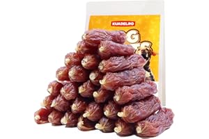 KUADELRO Duck Sausage Soft Dog Treats, Duck Jerky Training Treats Skiny Coat Dog Chews for Senior Small Medium Large Breed 10.58oz