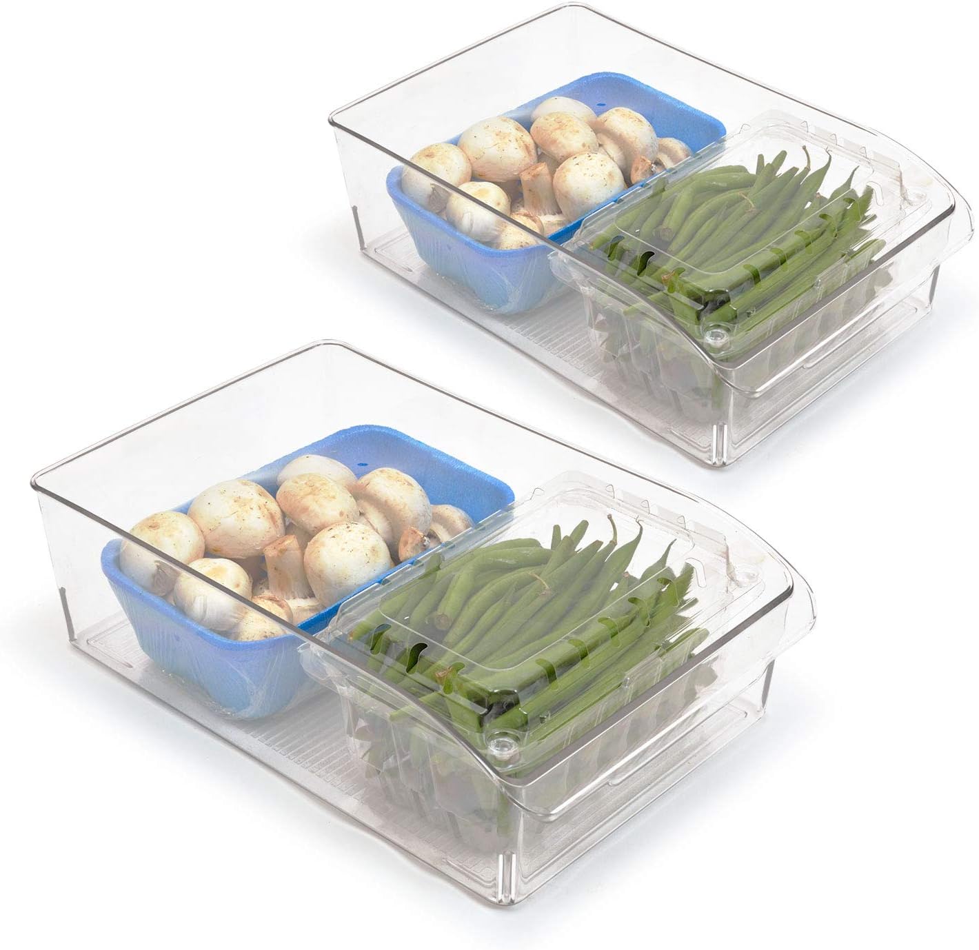 Totally Kitchen Clear Plastic Stackable Storage Bins with Carrying