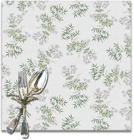 Amazon ジャスミンの花のイラストダイニングテーブル用プレースマット 洗えるテーブルマット耐熱性 12 X 12インチ 6個セット ランチョンマット オンライン通販