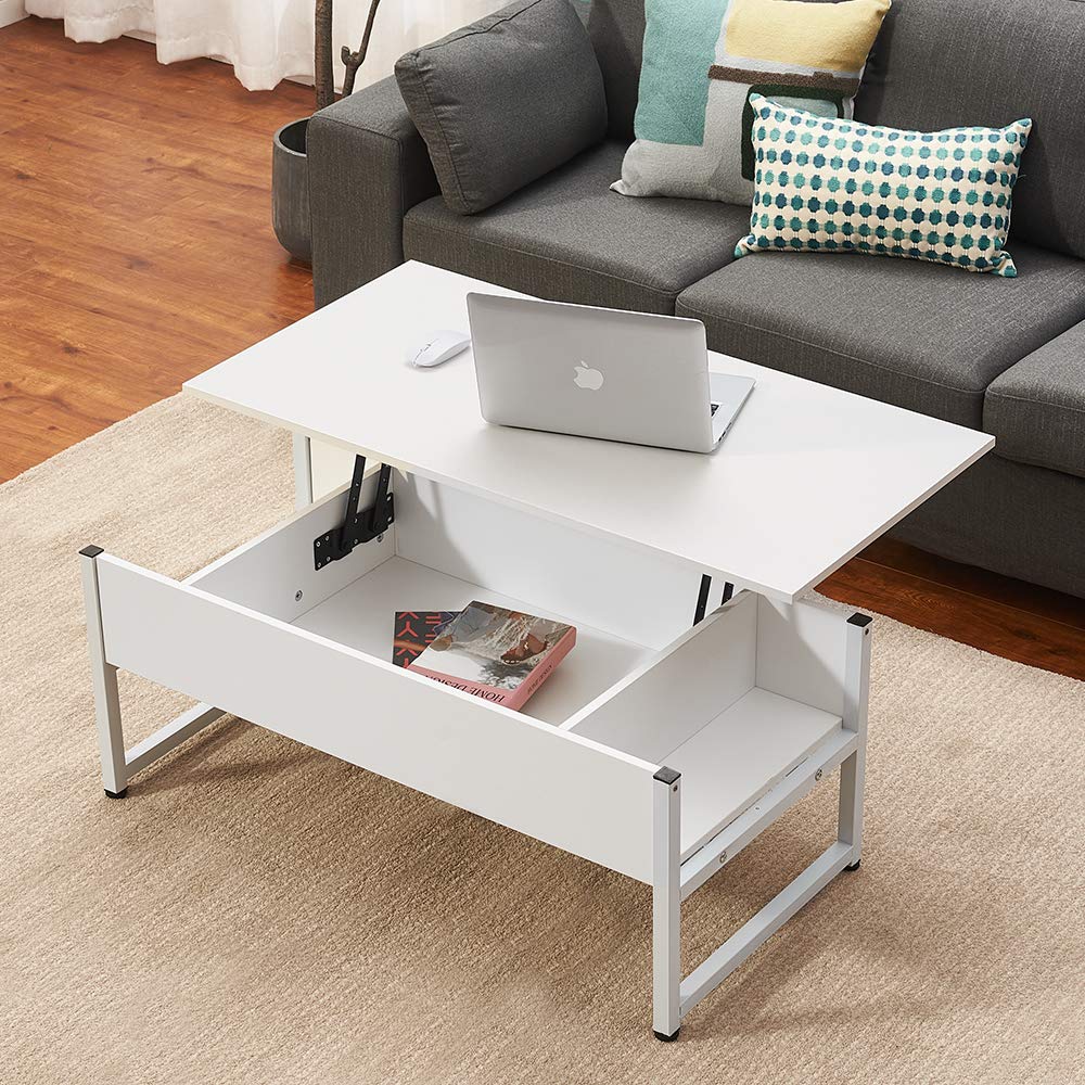 Buy Metal and Wood Coffee Table, Lift Up Coffee Table with Sliding Top
