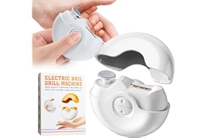 RIRC Electric Nail Clipper, USB Rechargeable Automatic Nail Clipper, with 2 Adjustable Speeds and Nail Clip Storage, 2 -in -1Electric Nail Trimmer, for Baby, Kids, Adult, Seniors, Caregivers (White)