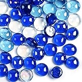 MBKHFLL 5lbs Flat Glass Marbles for Vase, 500 Pcs Glass Pebbles. Decorative Glass Beads for Vase Fillers Candle Aquarium Craf