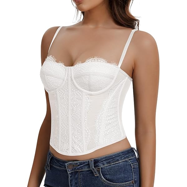 トップス treaturself Angel ribbon lace bustier/ Amazon.com: RED DOT BOUTIQUE - 619 - Ribbon Ties Underbust