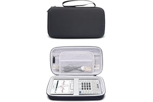HESPLUS Graphing Calculator Carrying Case for Texas Instruments TI-Nspire CX II CAS/TI-Nspire CX II/TI-84 Plus CE/TI-Nspire CX/TI Nspire CX CAS Graphing Calculator, Extra Pocket for Charger USB Cables