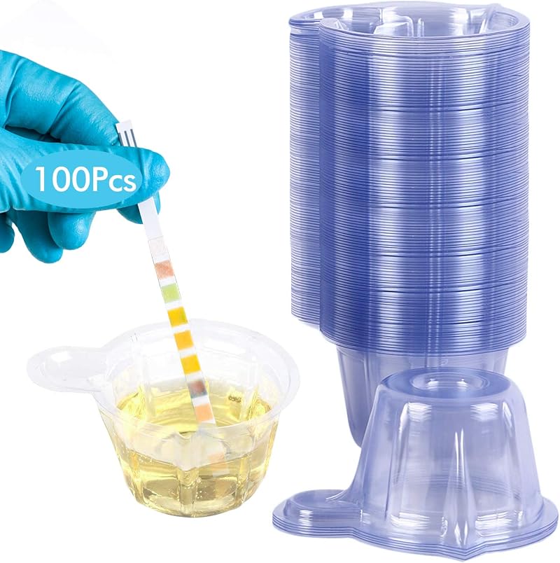 Wandefol 100pk 50ml Plastic Urine Cups Specimen Collection Pregnancy Ovulation