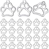 BronaGrand 100pcs Animal Paw Charm Alloy Bear Cat Dog Paw Print Charms Jewelry Pendants for Earring Bracelet DIY Jewelry Making Findings