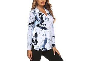 Koscacy Women's Long Sleeve Golf Tennis Polo Shirts UPF50+ Half Zip Dry Fit Workout Tops Athletic Shirt