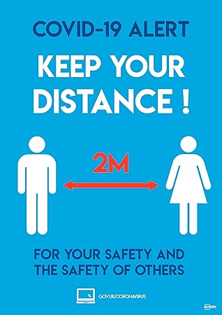 Amazon Com Avery Social Distancing Label Sign 297mm X 210mm 2 Metres Rule 2 Self Adhesive Posters Per Pack Covsda4 Office Products